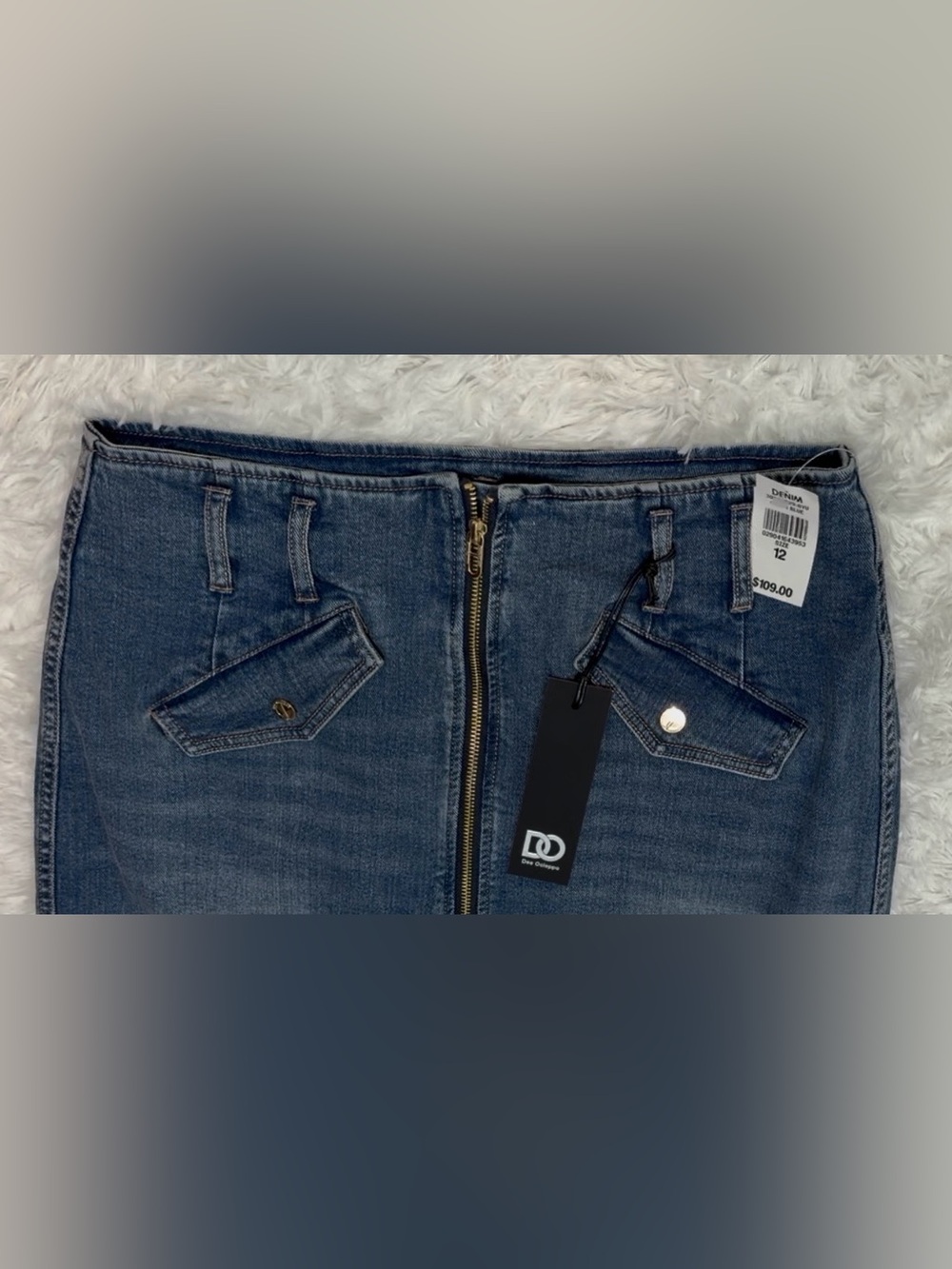 Women’s Front-Zip High Waist Denim Maxi/Midi Skirt - Blue Size 12 - Picture 3 of 5